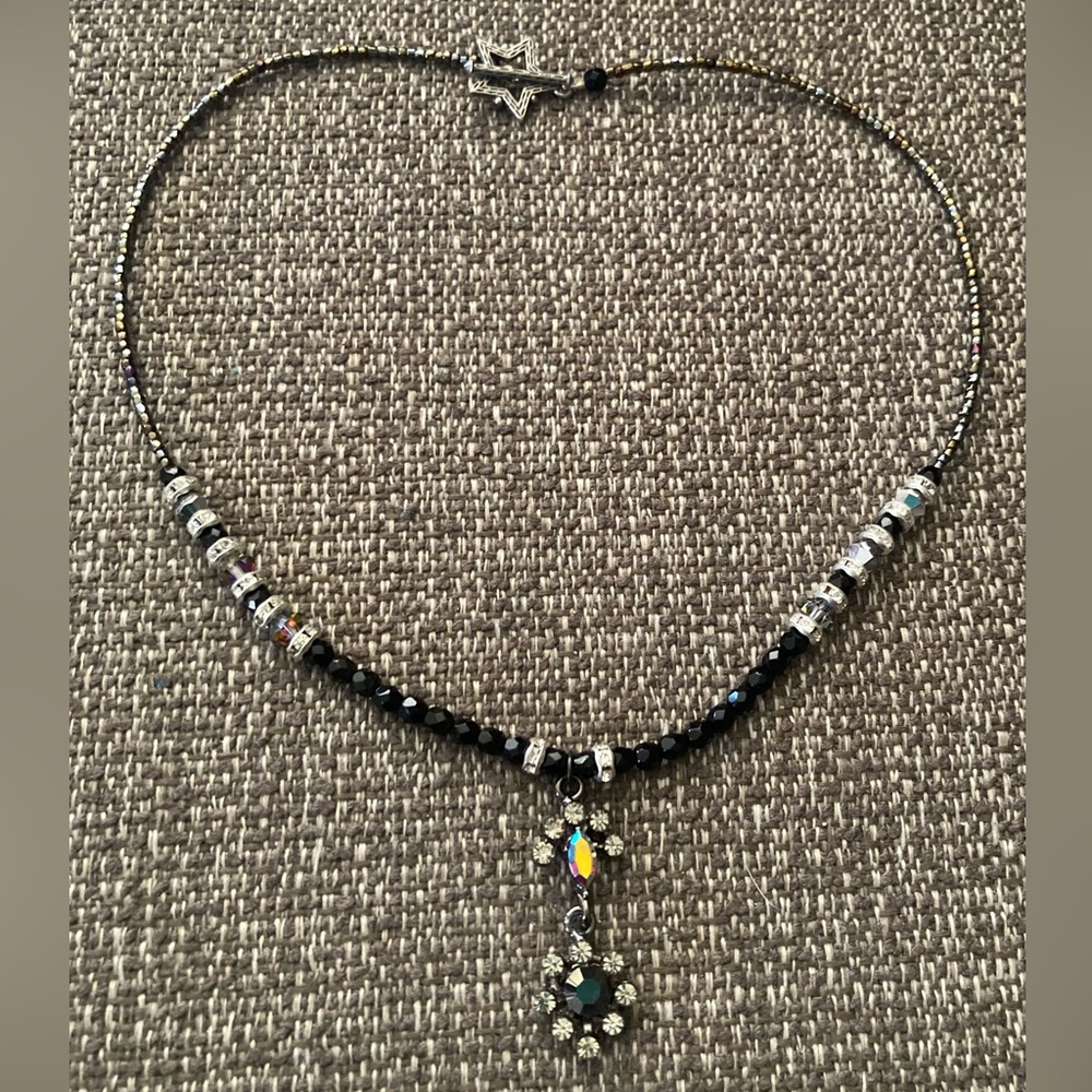 SNK Signed, Crystal Pendant, Statement Necklace